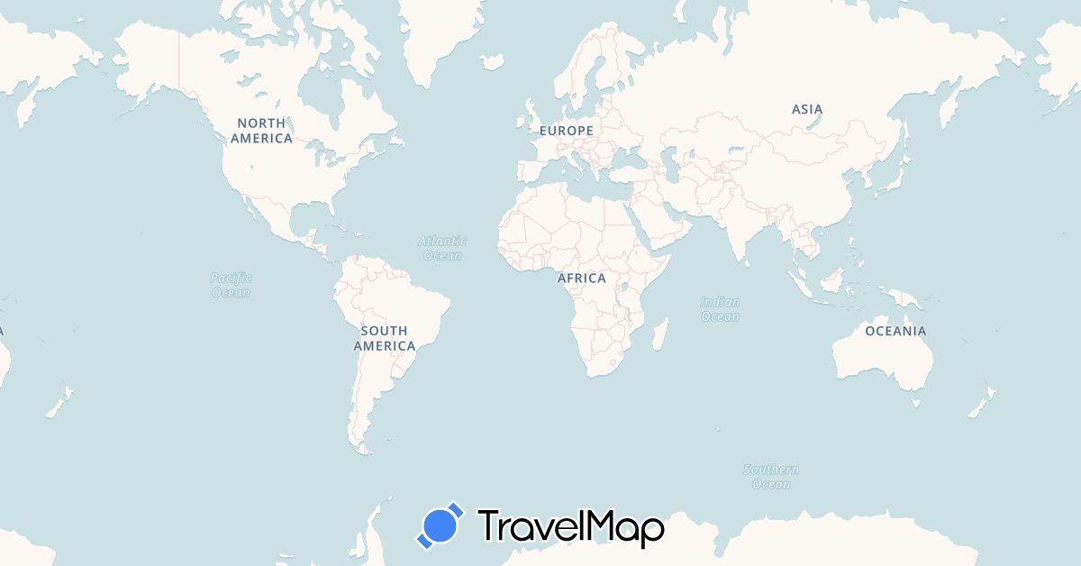 TravelMap itinerary: driving, bus, plane, cycling, train, boat in China, France, Japan, Malaysia, Netherlands, Singapore, Thailand, Taiwan (Asia, Europe)